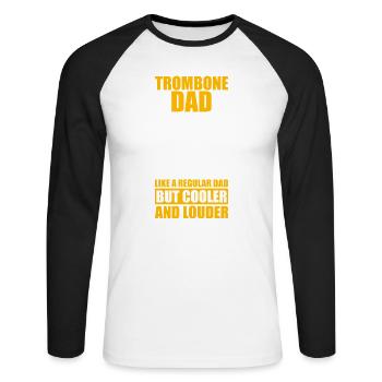 Père tromboniste Tromboniste Tromboniste - T-shirt baseball manches longues Homme - blanc/noir - Devant - Nik (191cm)