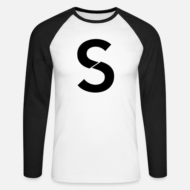 S broken - Unisex Baseballshirt langarm - Weiß/Schwarz