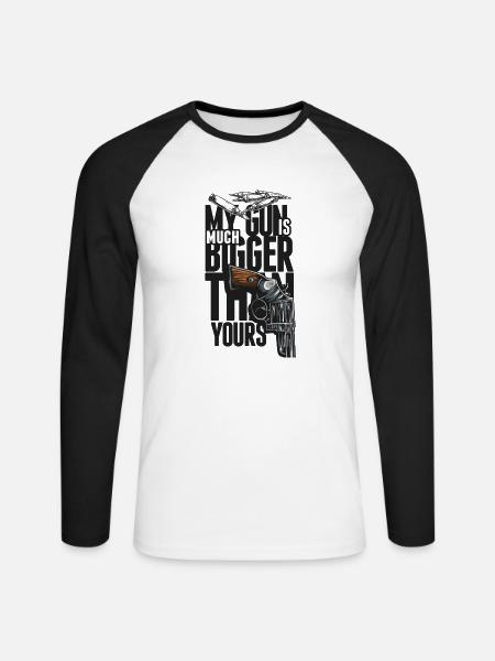 My GUN! - Unisex Baseballshirt langarm - Weiß/Schwarz