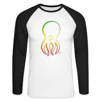 Rastapopoulpos - T-shirt baseball manches longues Homme - blanc/noir - Devant - Nik (191cm)