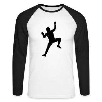 montée - T-shirt baseball manches longues Homme - blanc/noir - Devant - Nik (191cm)