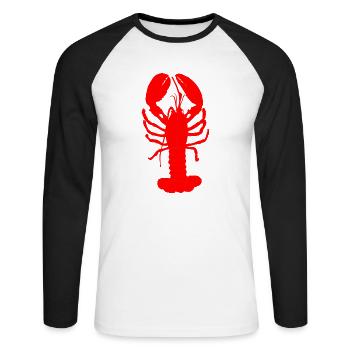 Der Hummer - Unisex Baseballshirt langarm - Weiß/Schwarz - Vorne - Nik (191cm)