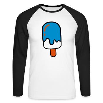 Eis am Stil - Unisex Baseballshirt langarm - Weiß/Schwarz - Vorne - Nik (191cm)