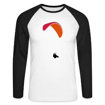 Paraglider - Unisex Long Sleeve Baseball T-Shirt - white/black - Front - Nik (191cm)
