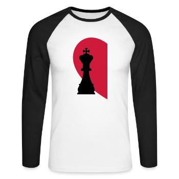 King of Love - T-shirt baseball manches longues Homme - blanc/noir - Devant - Nik (191cm)