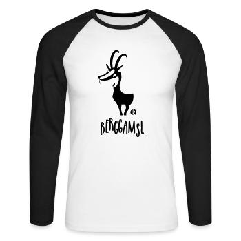 Gämse - Berggamsl - Unisex Baseballshirt langarm - Weiß/Schwarz - Vorne - Nik (191cm)