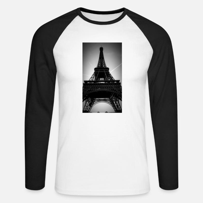 Eifelturm Paris / tour Eiffel - Unisex Baseballshirt langarm - Weiß/Schwarz