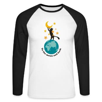 To the moon and back - Unisex Long Sleeve Baseball T-Shirt - white/black - Front - Nik (191cm)