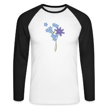 Light Bulb Flowers Bouquet Nature - Unisex Long Sleeve Baseball T-Shirt - white/black - Front - Nik (191cm)