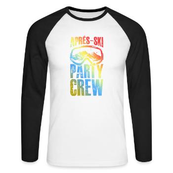 Masque de ski après-ski Party Crew coloré - T-shirt baseball manches longues Homme - blanc/noir - Devant - Nik (191cm)