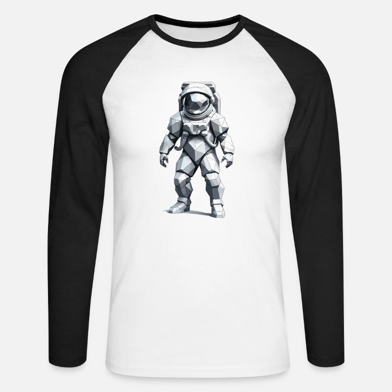 Astronaut - Beruf Design Sticker - Unisex Baseballshirt langarm - Weiß/Schwarz