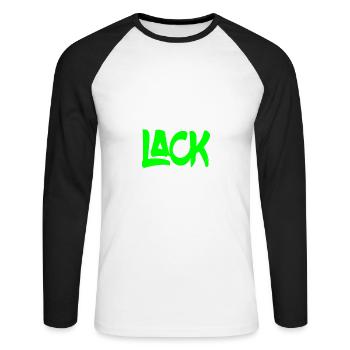Lustiger Spruch Lack gesoffen , für den Lackierer - Unisex Baseballshirt langarm - Weiß/Schwarz - Vorne - Nik (191cm)