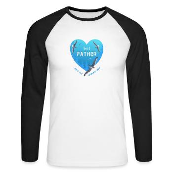 best father - Unisex Long Sleeve Baseball T-Shirt - white/black - Front - Nik (191cm)