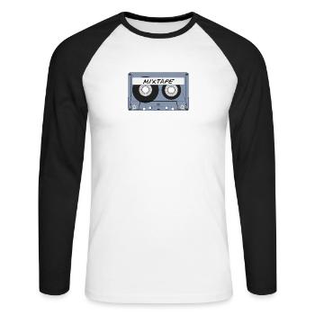 MiXtape - Unisex Baseballshirt langarm - Weiß/Schwarz - Vorne - Nik (191cm)