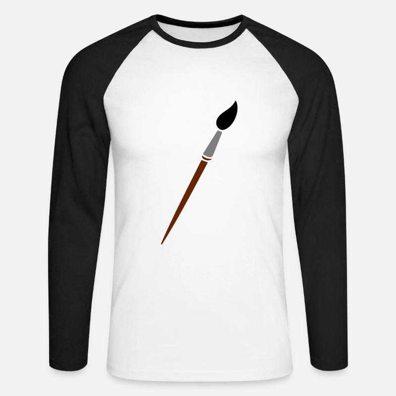 pennello - Maglia da baseball a manica lunga da uomo - bianco/nero