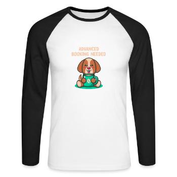 Advanced booking requires introverted C - Unisex Long Sleeve Baseball T-Shirt - white/black - Front - Nik (191cm)