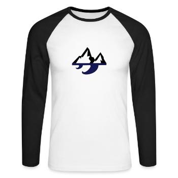 Mountain & wave - T-shirt baseball manches longues Homme - blanc/noir - Devant - Nik (191cm)