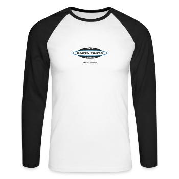 Driftpark - Basta Finito / blau - Unisex Baseballshirt langarm - Weiß/Schwarz - Vorne - Nik (191cm)