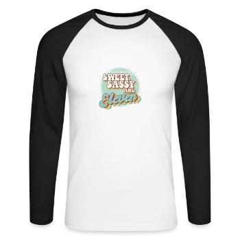Sweet Sassy 11 11th Birthday Party Celebrant Bday - Unisex Baseballshirt langarm - Weiß/Schwarz - Vorne - Nik (191cm)