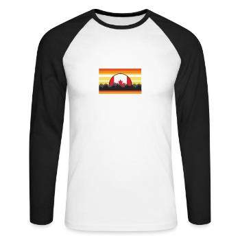 J’en ai marre de me réveiller et de ne pas être au Canada - T-shirt baseball manches longues Homme - blanc/noir - Devant - Nik (191cm)