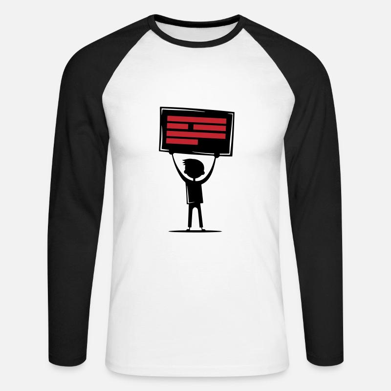 Botschaft Demonstration - Unisex Baseballshirt langarm - Weiß/Schwarz
