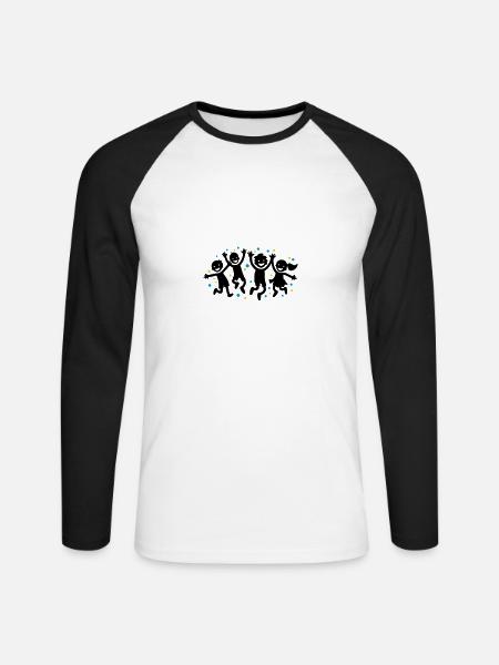 Kinder Freude Kindergarten - Unisex Baseballshirt langarm - Weiß/Schwarz