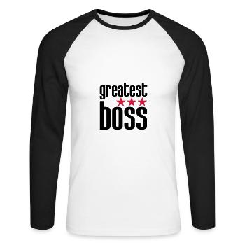 Bester Boss - Unisex Baseballshirt langarm - Weiß/Schwarz - Vorne - Nik (191cm)