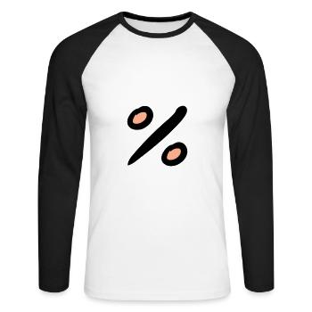 Percent icon. % sign. Hand drawn. - Unisex Long Sleeve Baseball T-Shirt - white/black - Front - Nik (191cm)