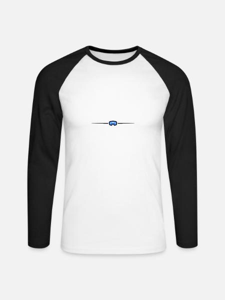 Ski Goggles Icon Line - Unisex Long Sleeve Baseball T-Shirt - white/black