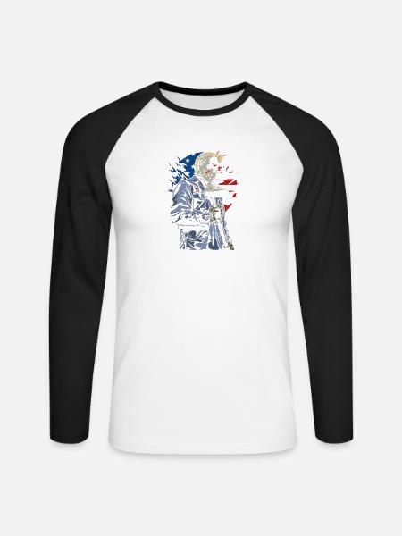 American Killer - Unisex Baseballshirt langarm - Weiß/Schwarz