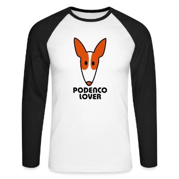 Podencolover - Unisex Baseballshirt langarm - Weiß/Schwarz - Vorne - Nik (191cm)