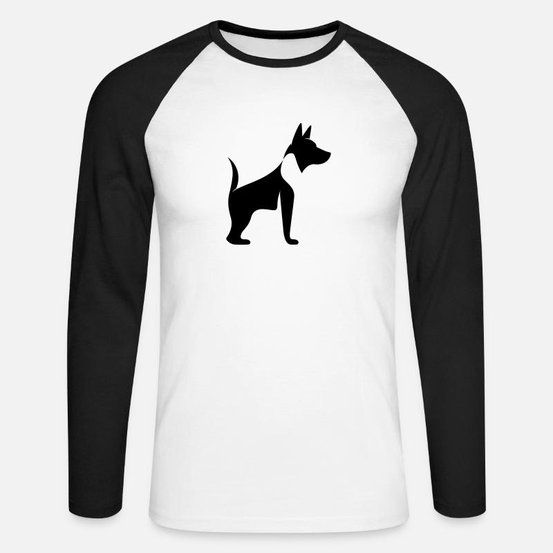 Hund - Unisex Baseballshirt langarm - Weiß/Schwarz