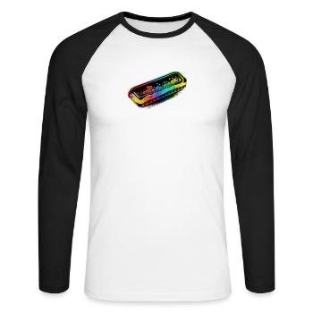 HARMONICA - T-shirt baseball manches longues Homme - blanc/noir - Devant - Nik (191cm)