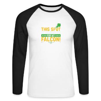 falknerei spruch - Unisex Baseballshirt langarm - Weiß/Schwarz - Vorne - Nik (191cm)