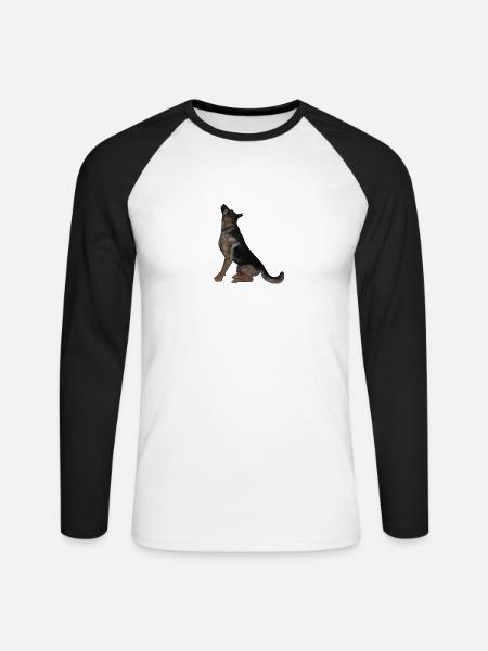 German shepherd - Unisex Long Sleeve Baseball T-Shirt - white/black