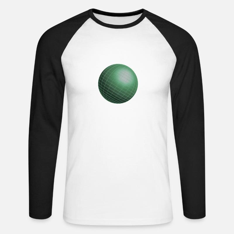 Kugel Symbol Erde Idee Geschenk - Unisex Baseballshirt langarm - Weiß/Schwarz