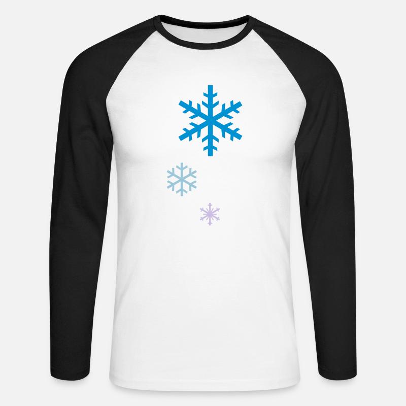 snowflakes - Unisex Baseballshirt langarm - Weiß/Schwarz