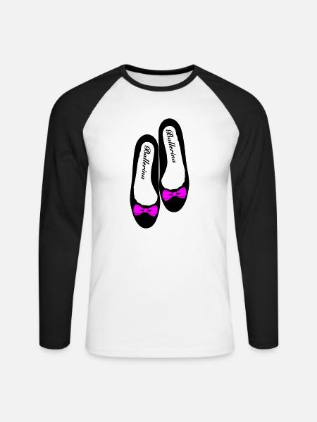 Ballerina 4 - Unisex Baseballshirt langarm - Weiß/Schwarz