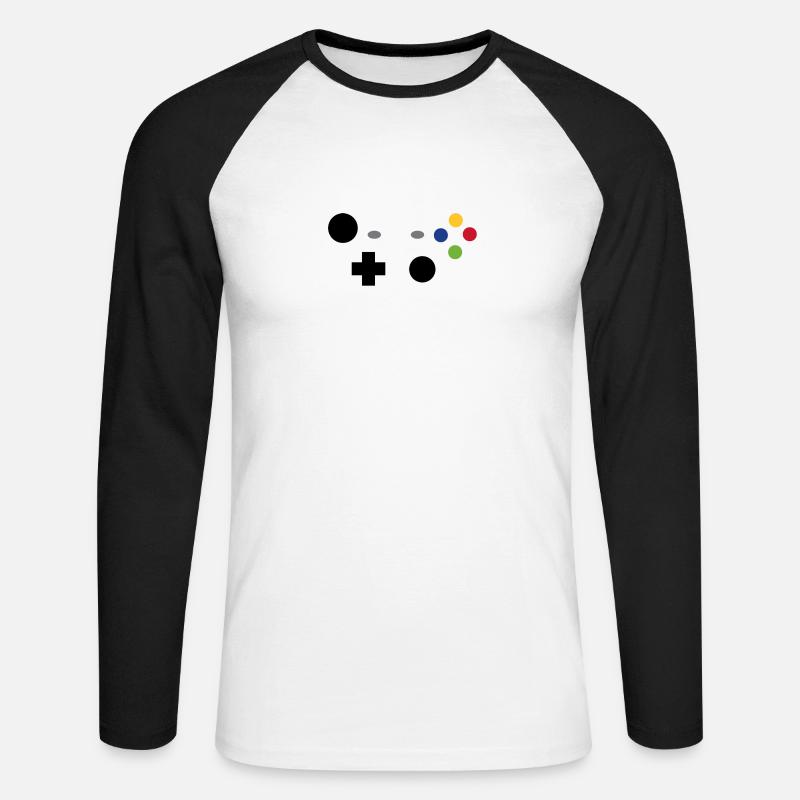 Controller - Unisex Baseballshirt langarm - Weiß/Schwarz