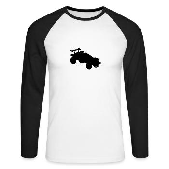 Octane Auto Rocket League Style - T-shirt baseball manches longues Homme - blanc/noir - Devant - Nik (191cm)