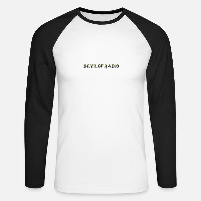 Devil01 - Unisex Baseballshirt langarm - Weiß/Schwarz