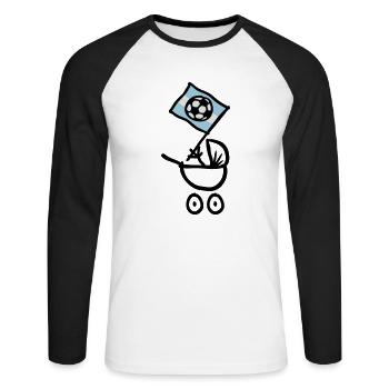 Argentine Bebé Fútbol Fan - T-shirt baseball manches longues Homme - blanc/noir - Devant - Nik (191cm)