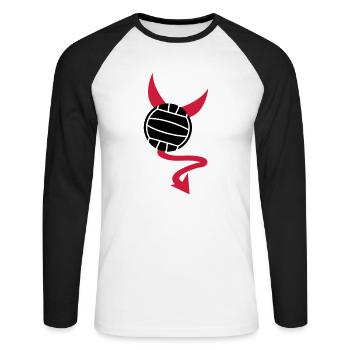 volleyball - Unisex Baseballshirt langarm - Weiß/Schwarz - Vorne - Nik (191cm)