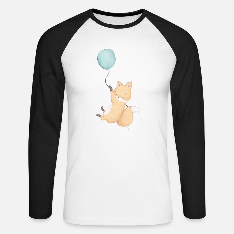 Fuchs - Unisex Baseballshirt langarm - Weiß/Schwarz