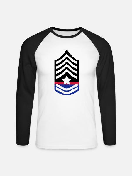 abzeichen2 - T-shirt baseball manches longues Homme - blanc/noir