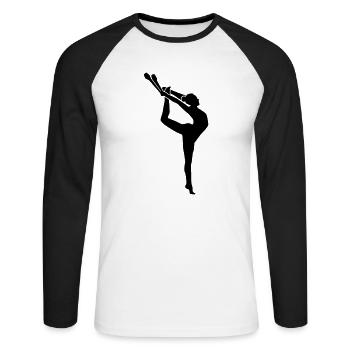 Gymnastik - Unisex Baseballshirt langarm - Weiß/Schwarz - Vorne - Nik (191cm)