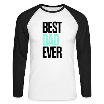Bester Vater - Unisex Baseballshirt langarm - Weiß/Schwarz - Vorne - Nik (191cm)
