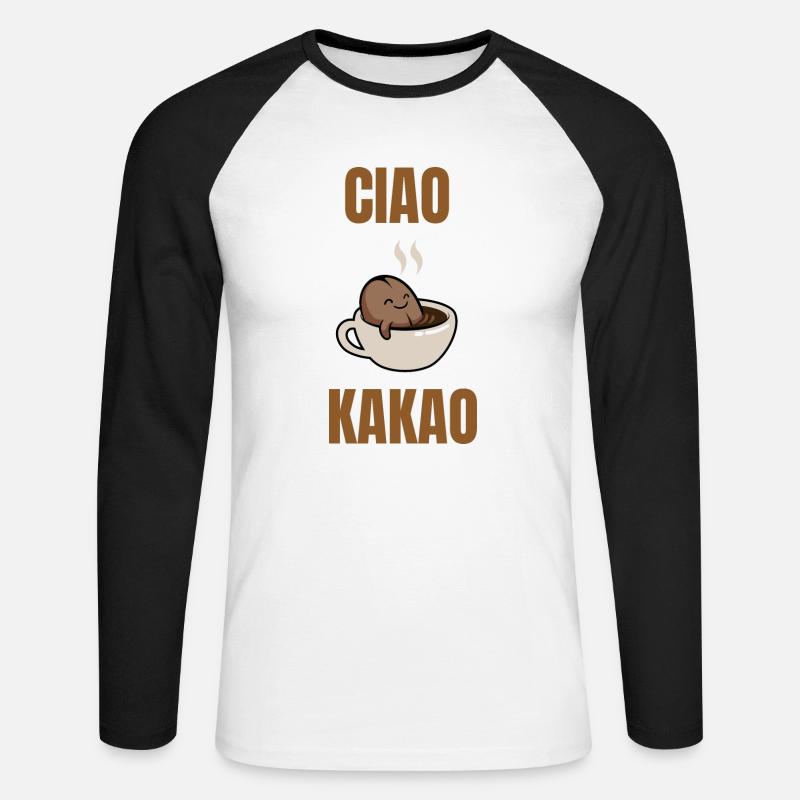 ciao cocoa - Unisex Long Sleeve Baseball T-Shirt - white/black