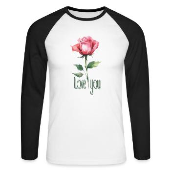 Love you - Unisex Long Sleeve Baseball T-Shirt - white/black - Front - Nik (191cm)