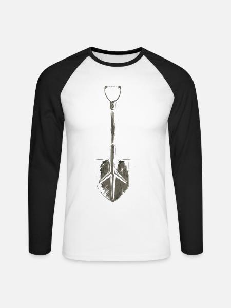 Schaufel-Icon Gartenwerkzeug - Unisex Baseballshirt langarm - Weiß/Schwarz